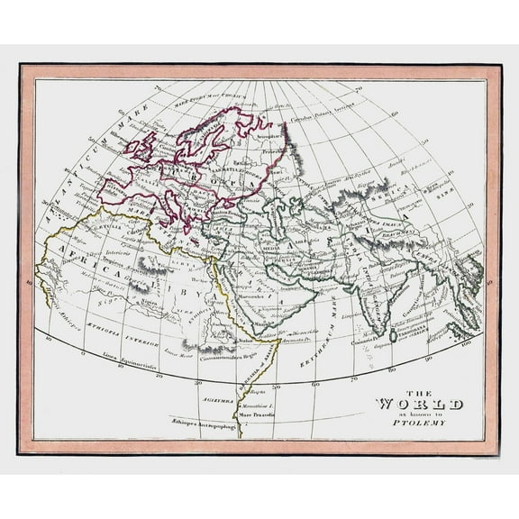 Historic Map - World Ptolemy - Fenner 1830 - 27.74 x 23 - Vintage Wall Art