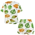 thumbnail image 3 of Autumn Harvest Maple Leaves Thanksgiving Women's Ruffle Short Sleeve Tops And Shorts Cute Peeps Bunny Pajamas Sets, 3 of 7