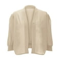 thumbnail image 6 of Babcutegg Cardigan Sweaters for Women Lightweight 3/4 Sleeve Soild Color Elegant Clothes for Women Beige, 6 of 10