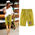 thumbnail image 2 of Pantalones Cortos Casuales para Mujer Día de la Independencia Impreso Elástico de la Cintura, Pantalones Cortos de Verano para Mujeres, 2 of 8