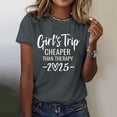 thumbnail image 4 of Tittly T Shirts for Women Spring Tops for Women Girl's Trip 2025 T Shirt Women's Fashion Round Neck Casual Short Sleeves Graphic Tees Tshirts Shirts Dark Gray M, 4 of 5
