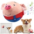 thumbnail image 3 of Interactive Dog Toys, Remote Control Dog Toy, Rechargeable Motion Activated Dog Toy, Moving Dog Toys for Large Dogs, Talking Squeaky Music Active Moving Pet Plush Toy to Keep Them Busy (Red Pig), 3 of 7