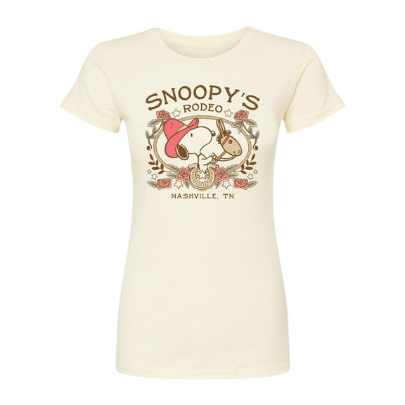Peanuts - Snoopy Western - Juniors Fitted Short Sleeve Graohic T-Shirt