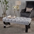 thumbnail image 2 of Reddington Light Grey Fabric Ottoman Bench, 2 of 9
