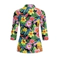 thumbnail image 3 of Uorisanigo Hawaiian Frangipani Womens Golf Shirt Quick Dry Casual Women's 3/4 Sleeve Athletic Golf Shirts Quarter Zip Workout Tops Comfortable Tennis Tops Workout Sports Size S, 3 of 7