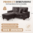 thumbnail image 3 of Poshby 71.25''W Sectional Sofa Loveseat with L-Shaped, Storage Ottoman, Chenille for Living Room, Dark Gray, 3 of 14