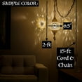 thumbnail image 4 of DEMMEX Plug-in Turkish Moroccan Mosaic Hanging Pendant Light Fixture, Tiffany-Style Ceiling Swag Lamp, Handcrafted Glass with 15 ft Cord & Chain, Teal, 4 of 4