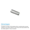 thumbnail image 4 of Unique Bargains Fully Threaded Rod M12 x 30mm 1.75mm Thread Pitch 304 Stainless Steel Right Hand Threaded Rods Bar Studs 5 Pack, 4 of 4