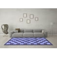 thumbnail image 3 of Ahgly Company Machine Washable Indoor Rectangle Checkered Blue Modern Area Rugs, 2' x 3', 3 of 4