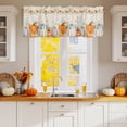 thumbnail image 2 of Fall Pumpkin Valances for Windows, 54 x 18in, Thanksgiving Plant Leaf Farmhouse Linen Rod Pocket Kitchen Valance Curtain Light Filtering Window Treatments for Living Room Bedroom, 1 Panel, 2 of 7