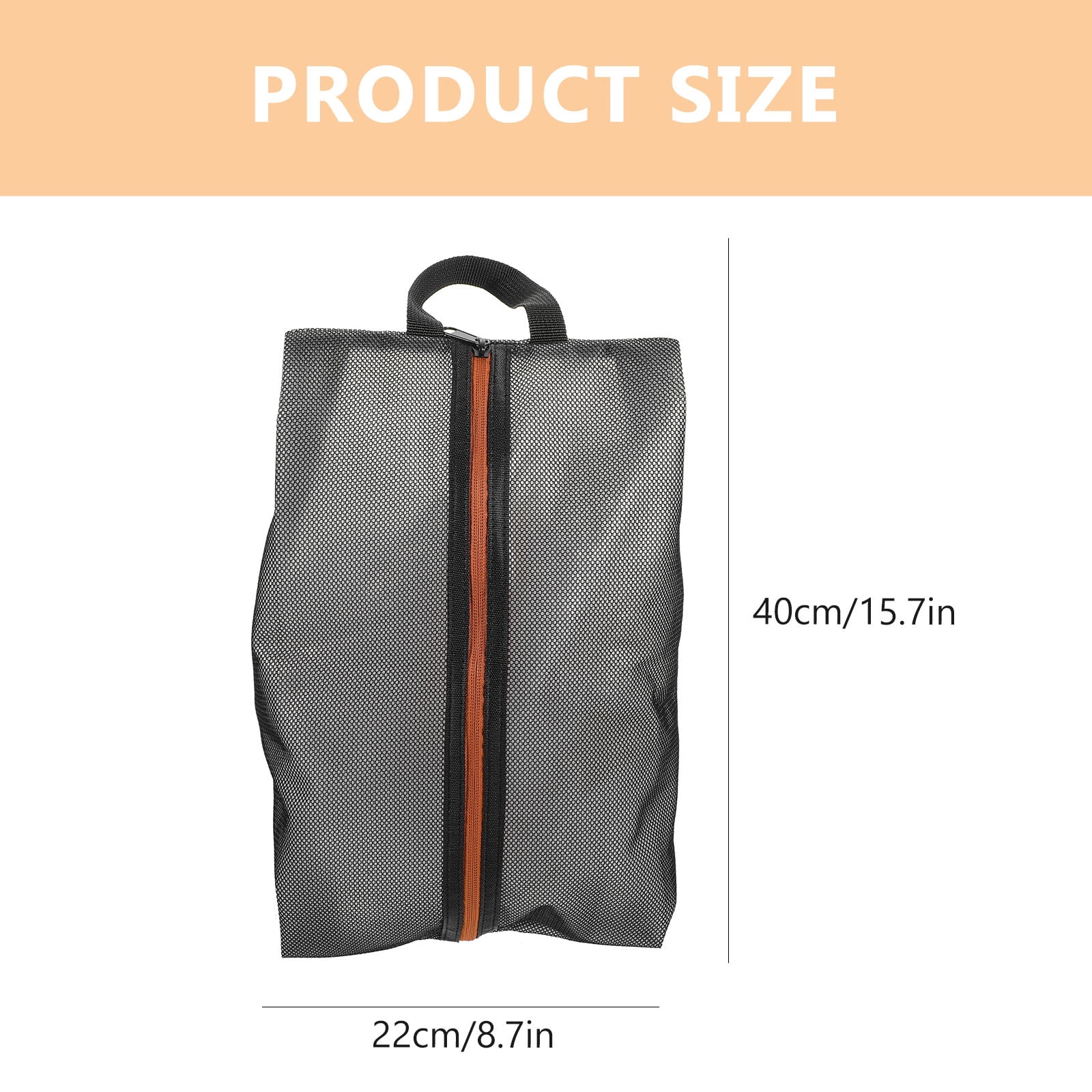WEUVEB Shoe Pouch Black TPU Composite Mesh Business 1Pack 15.72X8.65X3.14in