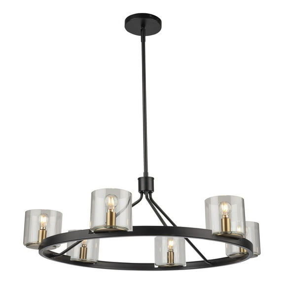 Artcraft Lighting Salinas Collection 6Light Chandelier, Black and Brass
