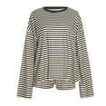 thumbnail image 4 of WAYUTE Short Sets Women 2 Piece Outfits Casual Long Sleeve Striped Shorts Sets with Drawstring for Srping Fall Comfortable Soft Outfit, 4 of 7