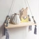 thumbnail image 3 of Nordic Wall Shelf - With Floating Ropes - Home Decor, Dense Wood, Light Gray, One Size, 3 of 5