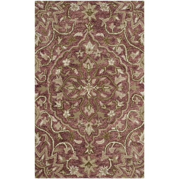 SAFAVIEH Bella Kade Floral Wool Area Rug, Rose/Taupe, 2'6" x 4'
