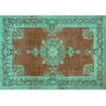 thumbnail image 1 of Ahgly Company Machine Washable Indoor Rectangle Persian Turquoise Blue Traditional Area Rugs, 2' x 5', 1 of 4
