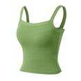 thumbnail image 5 of Womens Camisole Tank Tops V Neck Tank Top with Built in Bra Adjustable Spaghetti Strap Yoga Shirts Basic Tank Tops Layer Padded Bra Double Lined Camisole Summer (Green,S), 5 of 8