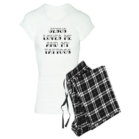 

CafePress - Jesus Loves Me And My Tatto - Women s Light Pajamas