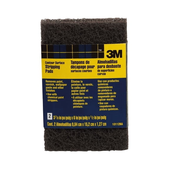 3M Heavy Duty Stripping Pads, 3-3/4 In. x 6 In. x 7/16 In. (2-Pack) 10112NA