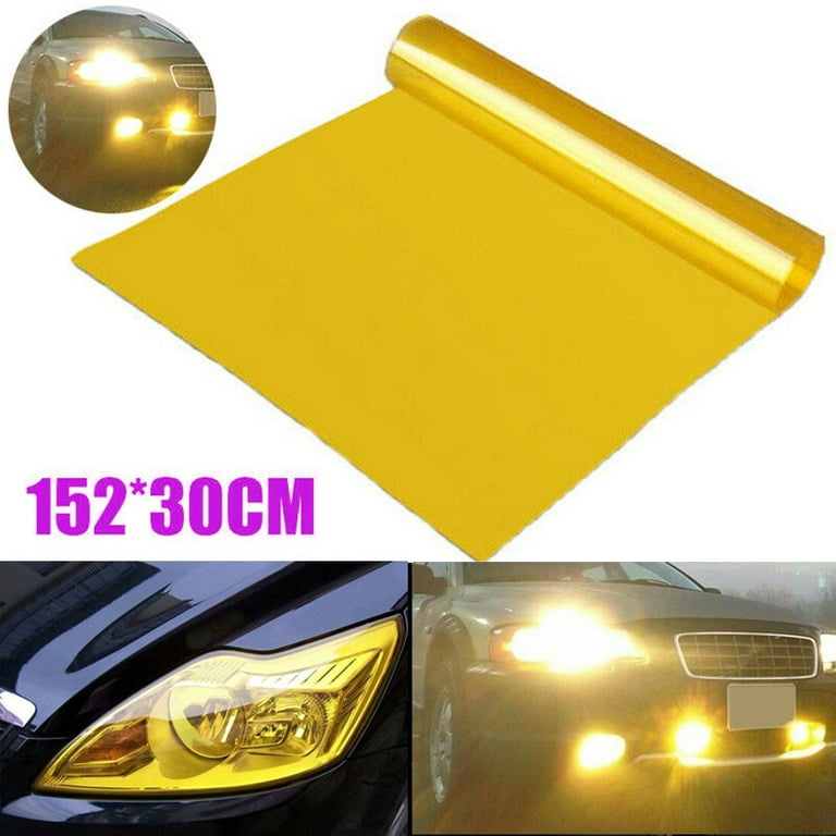 Car Light Tint Film Headlight Fog Light Taillight Yellow Tinted Vinyl Tail  Back Color Sticker Self Adhesive Accessories Parts Universal 60 inch x12  inch 1pc 