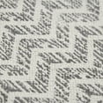 thumbnail image 2 of 8' Gray Geometric Flatweave Handmade Distressed Runner Rug With Fringe, 2 of 8