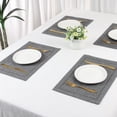 thumbnail image 6 of Unique Bargains Set of 6 Rustic Polyesterl Placemats for Dining Table Decor Gray, 6 of 6
