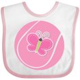 thumbnail image 3 of Inktastic Tennis Pink Ball Girls Baby Bib, 3 of 4