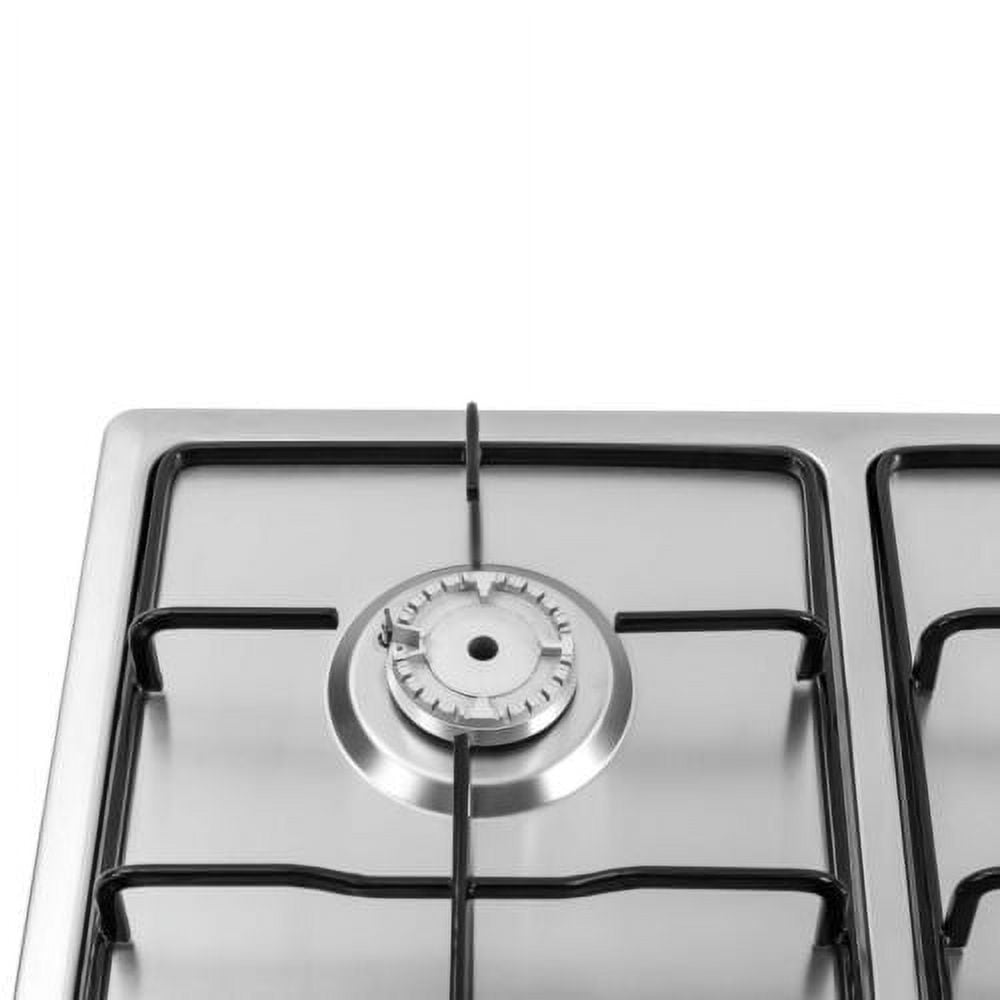 Stainless Steel Gas Stove Silver 4-Burner Built in Gas CookTop NG/LPG Cooktop