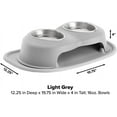 thumbnail image 2 of WeatherTech Double High Pet Feeding System - Elevated Dog/Cat Bowls - 4 inch High Light Grey (DHC1604LGLG), 2 of 3