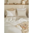 thumbnail image 4 of White Solid Bedding Sets King All White Duvet Cover Set Solid Pattern Washed Microfiber, No Filling, 4 of 9