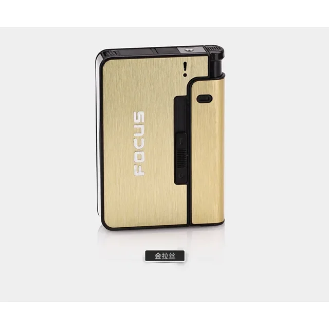 Caja de cigarrillos automática portátil, cajas de cigarrillos de Metal, 10 Uds., soporte para cigarrillos, dispositivo sin encendedor para hombres, regalos de navidad