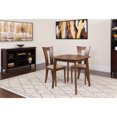 thumbnail image 2 of Flash Furniture Exeter 3 Piece Walnut Wood Dining Table Set with Slotted Back Wood Dining Chairs - Padded Seats, 2 of 2
