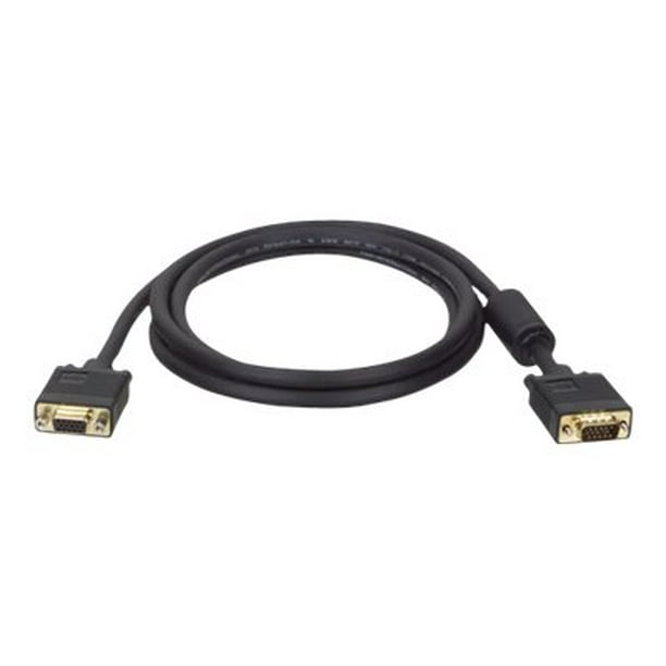 Eaton Tripp Lite Series HD-15 (VGA) (m) 50 ft VGA High-Resolution RGB Coaxial Cable (HD15 M/F)), (15.24 M) - Câble d'Extension VGA - HD-15 (VGA) (F) à - 50 ft - Moulé - Noir