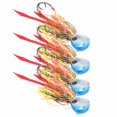 thumbnail image 3 of 4 Uds 65g cebos artificiales de pesca faldas de silicona señuelos con anzuelo accesorio de pesca azul + cabeza naranja, 3 of 5