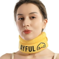 Velpeau Neck Brace for Pain Relief and Support for Women & Men, B.Duck Soft Foam Cervical Collar for Sleeping, After Whiplash or Injury (Yellow, Medium)