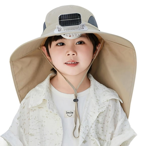 Chapeau de Pêche Extérieur à Large Bord avec Ventilateur Solaire - Solaire x 1