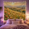 thumbnail image 2 of Sun-Drenched Wildflower Meadow Landscape Romantic Folk Art for Nature Enthusiasts, Botanical Home Decor Housewarming Gift Tapestry Wall Hanging for Living Room and Reading Nook, 2 of 7