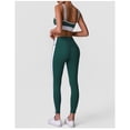 thumbnail image 6 of PISONIC Women 2 Piece Workout Sets Color Block Sports Bra High Waist Tummy Control Active Leggings Yoga Outfit Set, 6 of 8
