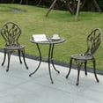 thumbnail image 3 of Indoor and Outdoor Bronze Dinning Set 2 Chairs with 1 Table Bistro Patio Cast Aluminum., 3 of 8