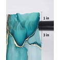 thumbnail image 6 of Teal Ombre Tier Curtains 24 Inch Length, Sheer Curtains for Bedroom Living Room Window Modern Marble Ink Painted Abstract Rod Pocket Voile Drapes Kitchen Curtains Small Half Window 27.5"x24" 2 Panels, 6 of 6