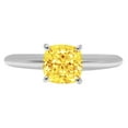 thumbnail image 2 of 1.5 ct Cushion Cut Simulated Yellow Diamond Solitaire Engagement Ring for Women in 18K White Gold, 2 of 2