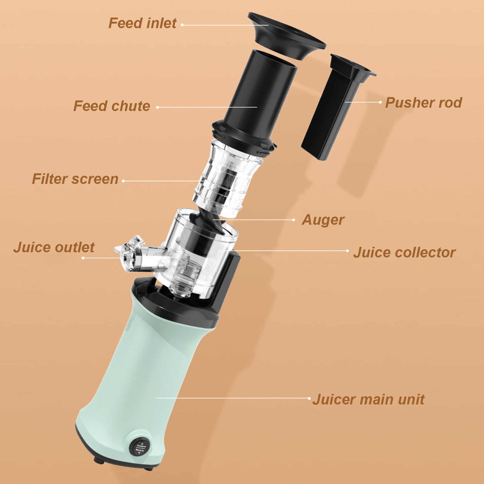 Juicer Machines,High Juice Yield,Easy-to-Clean Fruit and Vegetable Juicer, Low-Noise Juicer Machine, Juice Extractor,Vegetable Reverse Function