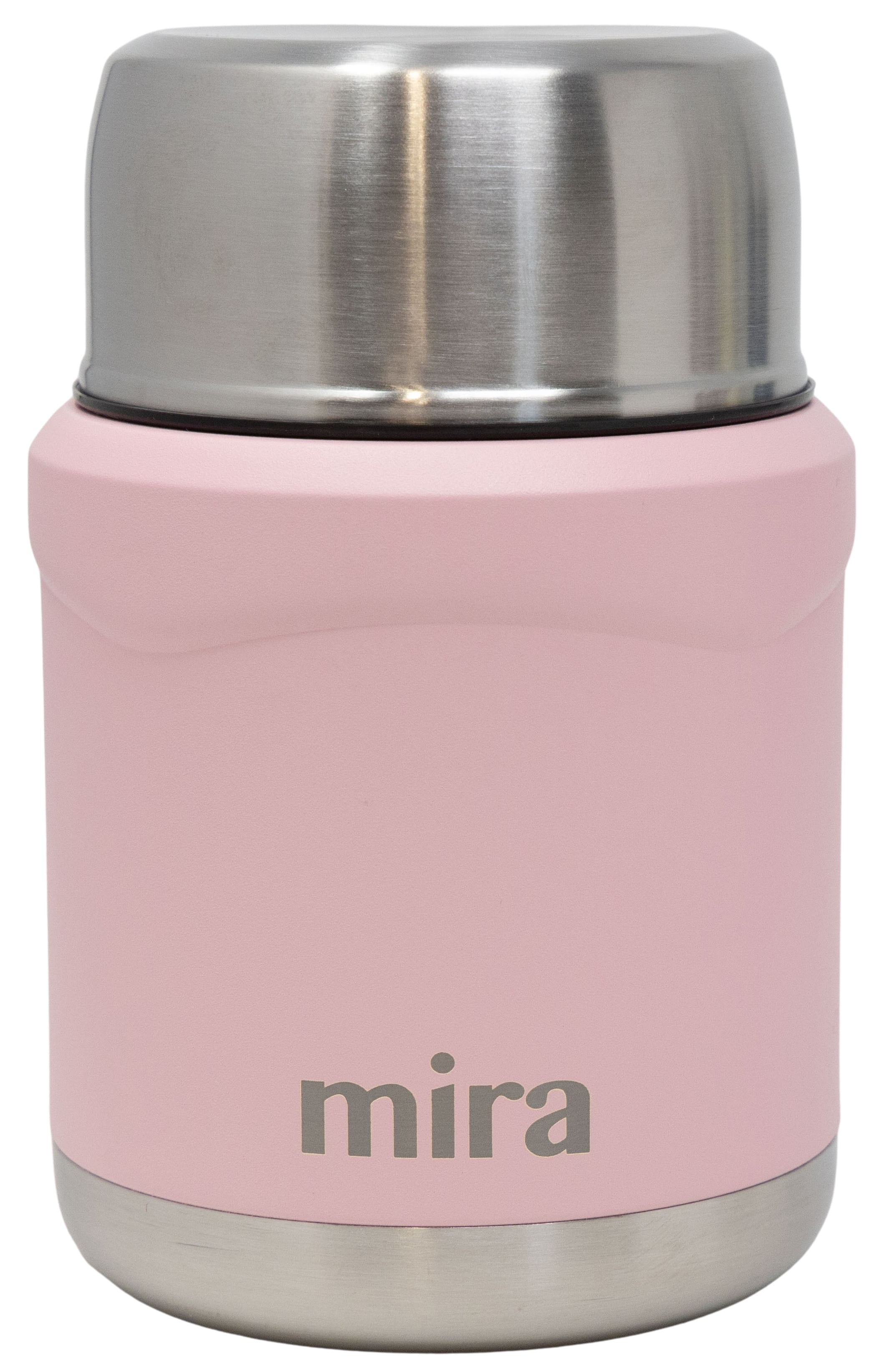 MIRA 15oz Thermos Food Jar with Spoon, Stainless Steel Vacuum Insulated,  Black 