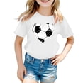 thumbnail image 4 of FINALGANG Boys Girls Kids Short Sleeve TShirts Soccer Heart Graphic Print Crewneck Relaxed Fit Casual Tees For Summer Daily Wear White 10-11 Years, 4 of 4