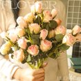 thumbnail image 2 of CAROOTU Artificial Rose Bouquets Realistic Flower Durable for Wedding Decor Table, 2 of 5