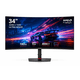 thumbnail image 1 of Monitor Gamer Curvo Hyundai 34” QHD 3440x1440 180Hz 1ms, 4000:1, 300 nits, FreeSync, 2 HDMI 2 DP, VESA, UltraWide para Gaming y Productividad, 1 of 5