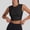 A1 Black, variant on Womens Summer Yoga Shirts Cap Sleeve Crew Neck Open Back Cutout Crop Tops Cross Wrap Hem with Built-in Support Bra Stretchy Breathable Slim Fit Athletic Running Gym Tees Black S