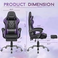 thumbnail image 2 of Homall Gaming Chair Massage Office Chair Computer Racing Chair High Back PU Leather Chair with Footrest, Purple, 2 of 9