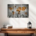 thumbnail image 2 of Elephant Stock Colorful World Map Masterpiece I Wall Art - Horizontal Multi Panel Canvas - Living Room Wall Decor - Map Multi Panel - Brown And Gray Decor - 23" x 14", 2 of 4
