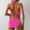 thumbnail image 5 of UTSJKR Women Sexy Bikini Set Push-Up Padded Swimwear Swimsuit Bathing Bandage Beachwear Sexy Backless Strap Bikini Swimsuit Hot Pink M, 5 of 8